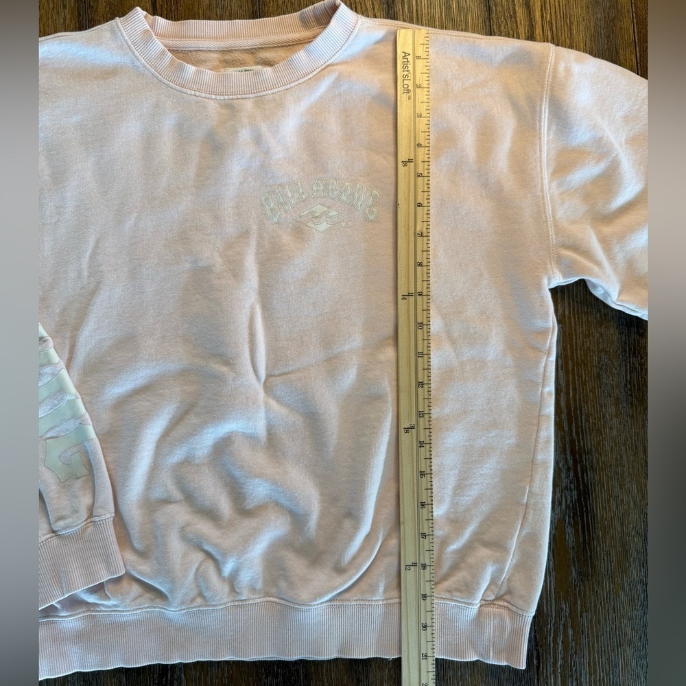 Billabong Light Pink and White Logo Crewneck Sweatshirt Size S - Picture 6 of 12